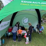 Stoisko edukacyjne podczas wydarzenia plenerowego z okazji Dnia Dziecka